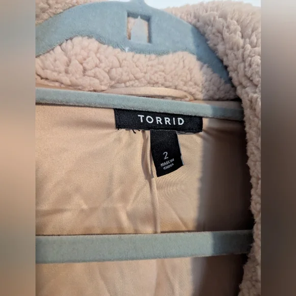 Women's Tan Teddy Coat By Torrid - Picture 7 of 7